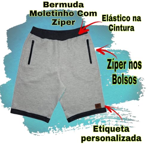 Bermuda Moletinho Infanto Juvenil Menino Coleção Verão Top (14, Vinho)