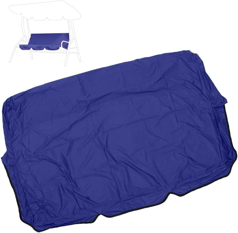60in Swing Seat Replacement Cover Porch Swing Cushion Cover Oxford Cloth Garden Swing Seat Cover Waterproof Swing Bench Cover For 2/3 Seat Hanging Bench(Blue)
