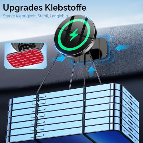 Coolpow für Magsafe Autohalterung mit Ladefunktion【Starke Magnetkraft】Handyhalterung Auto Magsafe Ladegerät Auto Magnetische Handyhalterung Auto Wireless Charger Auto für iPhone 17 Pro Max 16 15 14 13