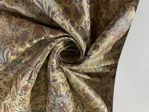 Brocart de soie violet pastel BRO903 résistant et fluide pour création sur mesure