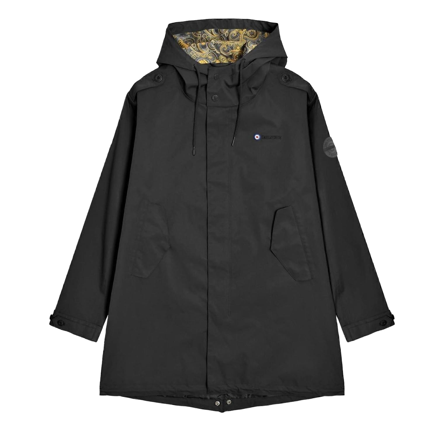 Lambretta Mens Retro Waterproof Fishtail Parka (UK, Alpha, L, Regular, Regular, Black)