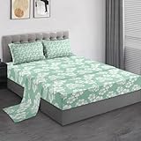 Pamnest Full Size Bed Sheet Sets, Hawaii Flower Soft Microfiber 4 Pcs Bedding Sets for Kids and Adults Bedroom Bed Decor, Hibiscus Floral Flat, Fitted Sheet and 2 Pillowcases