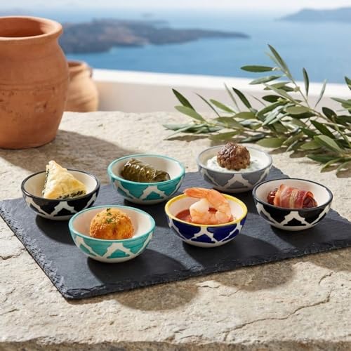 Image of Ceramic Cute Small Bowl for Rice Soup Salad Snack Condiment, Microwave and Dishwasher Safe Light, Easy to Handle, and Clean - Perfect for Family Or Small Gatherings (Random, Set of 6)
