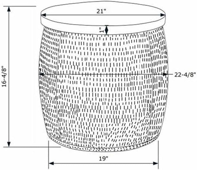 Pemberly Row Modern Small Wood and Metal Drum Table with Storage in Pewter