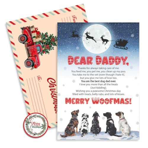 BlinkWishes Tarjeta de felicitación de Navidad, grupo 3 (perro papá)