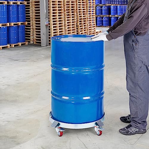 VEVOR 55 Gallon Heavy Duty Drum Dolly, 1000lbs Load Capacity, Barrel Dolly Cart Drum Caddy, Non Tipping Hand Truck Capacity Dollies with Steel Frame 4 Swivel Casters Wheel, for Warehouse Drum Handling by VEVOR - Image 2