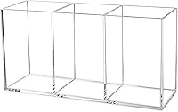Cerpourt Clear Acrylic Makeup Brush Organizer with 3 Slots - Cosmetic Storage Holder for Brushes, Pens, Desk & Vanity