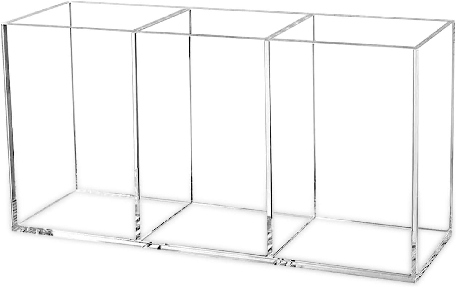 3 Slots Clear Pen Holder for Desk