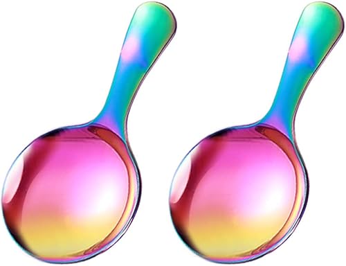 Miniatura 10 de Mini cucharas de acero inoxidable para postres, pequeñas cucharas lindas de metal para grito de hielo, café, cuchara de azúcar, sal, mermelada,