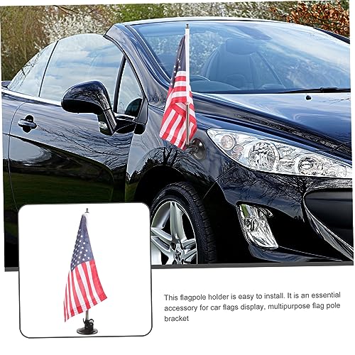 Kisangel 1 Conjunto Suporte De Mastro De Bandeira De Carro Suporte De Bandeira Com Ventosa Mastro De