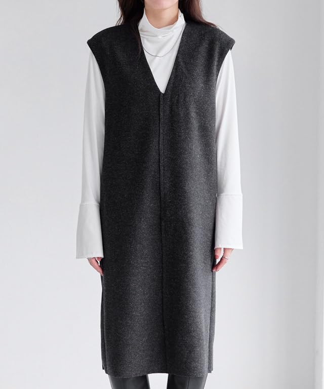 [ピエロ] インナーセット 深V ウールタッチ ジャンスカ Vネック カットソー レディース