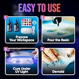 CRAFT RESIN Zestaw żywicy, wariant twardy, niska lepkość – krystalicznie czysty i nieżółkący klej do żywicy UV do majsterkowania, produkcji biżuterii, form odlewniczych – szybkie utwardzanie (1000g)