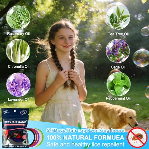 80 Stück Anti Laus Haargummi Set Mit Läusekamm Gegen Kopfläuse Buntes Elastisches Anti Läuse Haargummi Enthält Ätherische Öle Täglichen Haarschmuck für Frisch Duftendes Haar