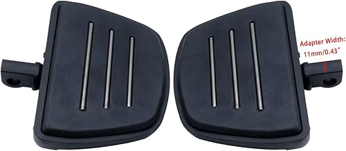 Miniatura 3 de FATECIM Mini tablas de suelo para motocicleta, pedales con adaptadores de montaje macho para Harley Dyna Fat Bob Touring Road Glide Street Glide