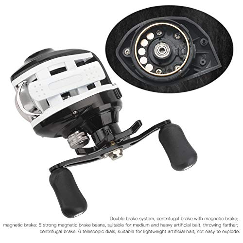 SALUTUYA Zentrifugal Angelrolle Angelgerät Doppelbremse Magnetisch, zum Angeln(Razer Left Hand) – Bild 8