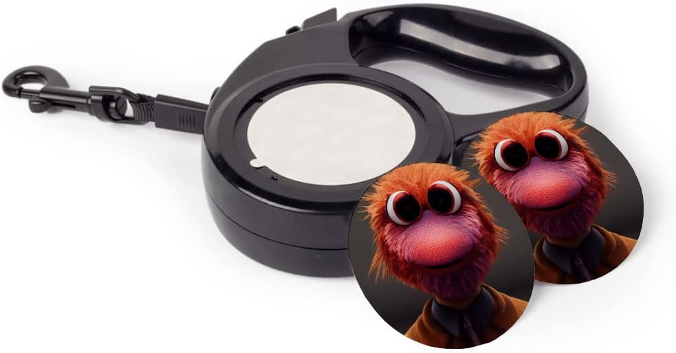 Cool Design Retractable Pet Leash - Funny Face Leash - Puppet Dog Leash - 197 inches