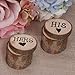 Produktbild Ringkissen Ringdose Hochzeit, CHshe 1 Paar Vintage Stil Ehering Kissenbox Runde Hochzeitsdeko Dekor Holz Ring Box Holz-Etui Eheringe Verlobungsring Display Für Engagement Wedding