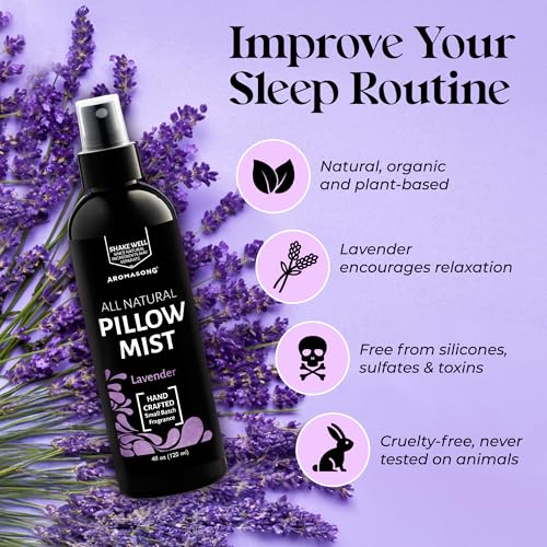 Aromasong Lavender Pillow Spray - All Natural Calming Linen & Bedtime Mist for Deep Sleep - Aromatherapy Botanical Essential Oils for Sleeping - for Relaxing Stress Fragrance Scent - Image 3