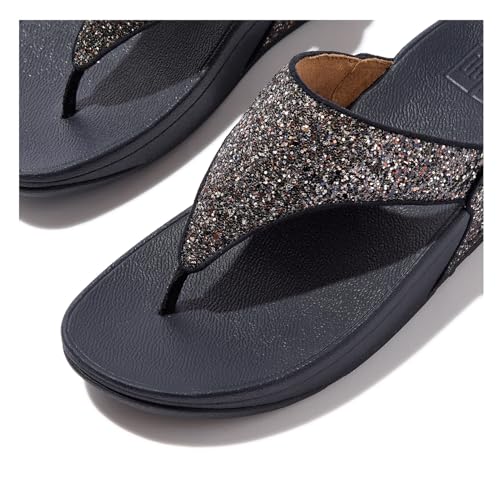 Image of FitFlop Lulu Multi-Tonal Glitter Toe Post Sandals