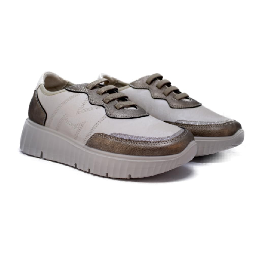 MYSOFT - Deportivas cuña Media Punteras y talón Color Bronce - 25M633 para: Mujer