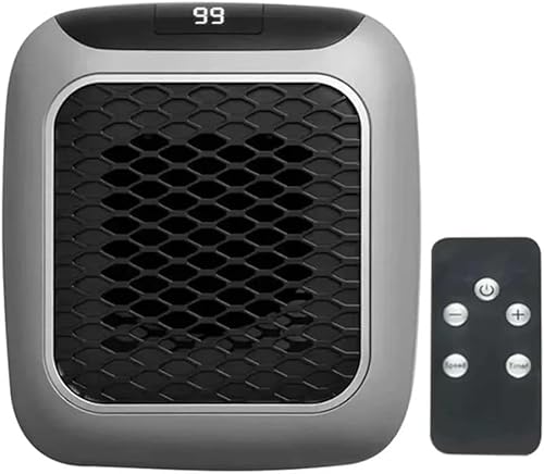 Chauffage à flash de chaleur, Chauffage mural en céramique, Temps de thermostat 12H, Mini ventilateur de chauffage portable 800W, Chauffage rapide en 30 secondes, Élément chauffant en céramique Ptc