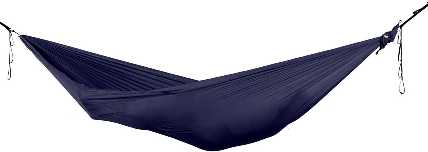 Amaca Ultraleggera Blu Navy | Nylon Paracadute 320 x 140 cm, 228 g - Con Moschettoni 6 kN e Montaggio Facile | Ticket to the Moon dal 1996