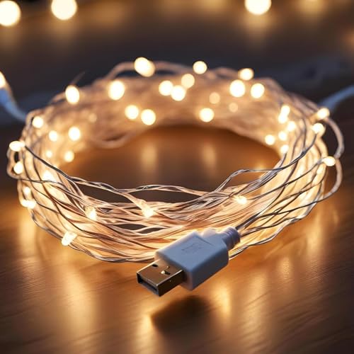 Lexton 10 Meter LED Copper String Light | USB Powered Fairy Light...