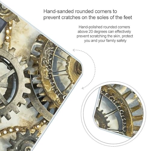 Báscula digital Steampunk con vidrio templado para baño miniatura 4