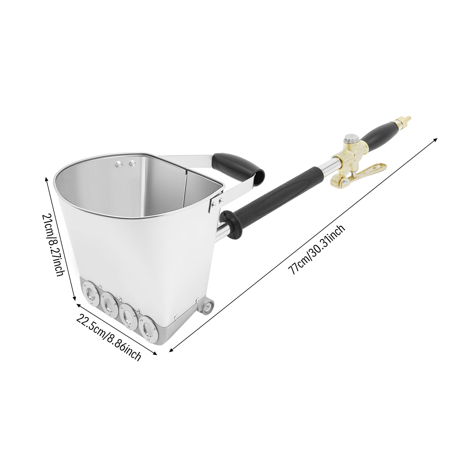 Zementspritzpistole für Wandputz 3.5L großer Trichter 4 Düsen 8 Bar Druck für Beton Mörtel Putz Spritzpistole für Kompressor Luftdruck-Zementpistole