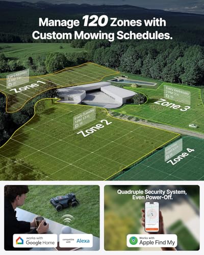 Image of Segway Navimow X430 Robot Lawn Mower Wire Free with Garage X, 4WD for 84% Slopes, Zero-Turn Mowing, Dual 180W Motors, Covers 1 Acre (Garage Shipped Separately)
