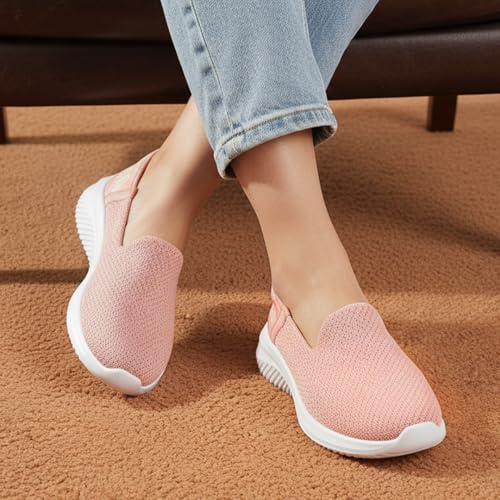 Image of KazarMax Easy On Women's Breathable Mesh Slip-On Loafers | Quick-Dry Casual Sneakers with No-Hands Design | Lightweight Anti-Skid Sole