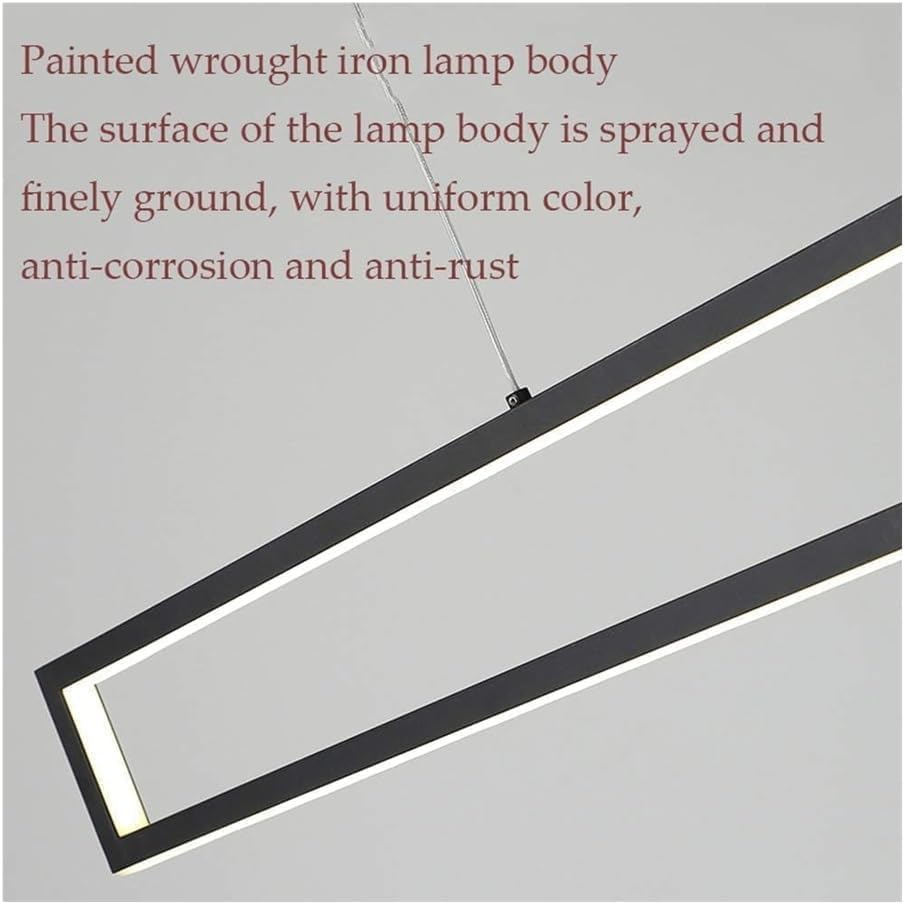Dimmable Modern Rectangle Chaner Black Long Pool Table Lights - Linear LED Chaners Compatible with Dining Room Kitchen Island Pendant Lamp,Chaner Lamps