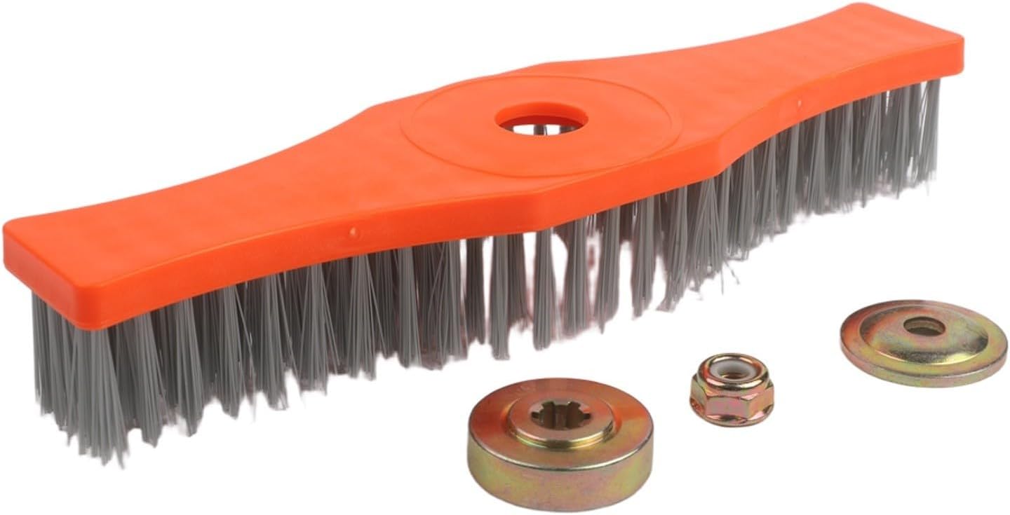 Lawn Mower Cleaning Brush with Fixing Accessories, Nylon Bristles for Deck Grass Mud Removal, Adjustable Handle Design for Efficient Maintenance, Plastic Tool for Garden Care