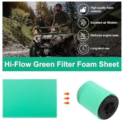 Image of Foam Air Filter Material Replacement for Uni Filter ATV Air Filters- BF-1 BF1 14 inch X 17 inch X 5 /8 inch 65-PPI Green Fine Foam Sheet, Air Filter Pads for Motorcycle ATV Scooters Dirt Bike