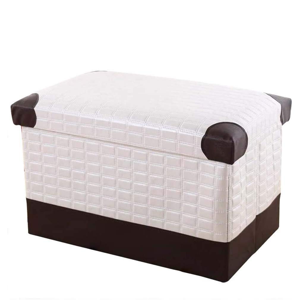 Pouf de rangement rectangulaire idéal comme table basse de salon