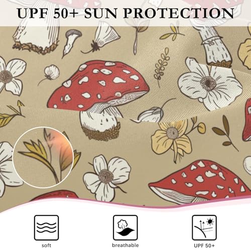 CaTaKu Girls One Piece Swimsuit Amanita Mushroom Toddler Bathing Suit Long Sleeve UPF 50+ Rash Guard Swimwear 3-12Y4