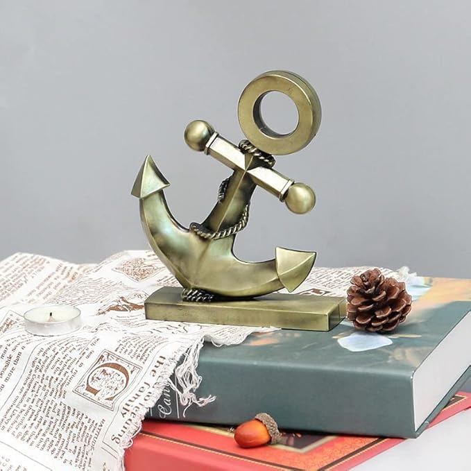 Boat Marine and Maritime Marine (6 x 5) inch Anchor and Nautical Anchor for Collectibles Showpiece for Home Decor Christmas Gift Vintage Anchor Tabletop Clock Accent