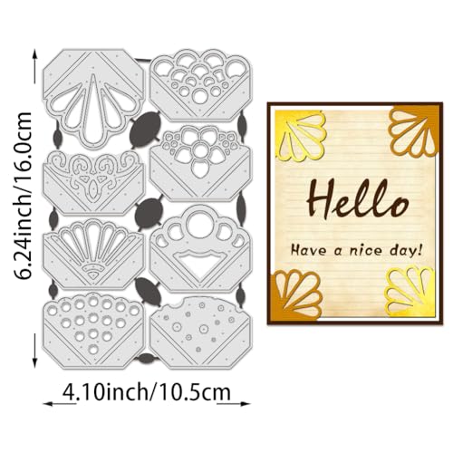 BENECREAT Photo Corner Metal Die Cuts for Card Making Book Corner Carbon Steel Stencil Embossing Metal Templates for DIY Scrapbooking Photo Album - Image 2