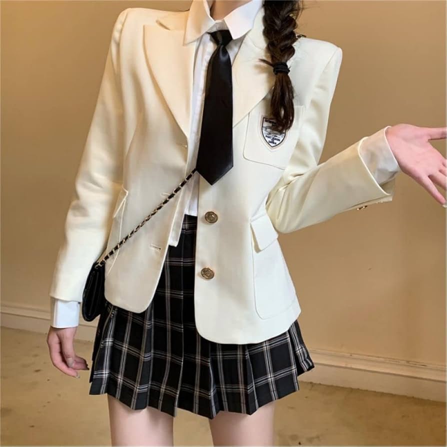 Amazon.co.jp: 女性春薄Jkスーツハイウエスト日本プレッピー