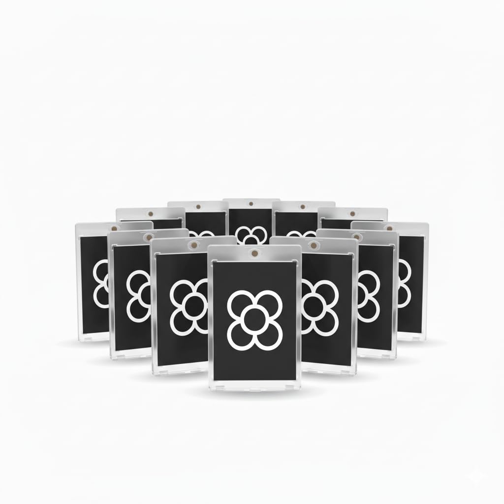 DOJA Barcelona 130PT Magnetic Card Holder, Pack of 12, Rigid Magnetic Case, Collector Cards, UV Protection