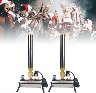 2PCS Confetti Salute Machine, 150w Streamer Launcher Confetti Launcher, Stage Control Paper Snow Salute Machine with 2 Remotes & Adjustable Angle for Weddings Club Bar Ceremony