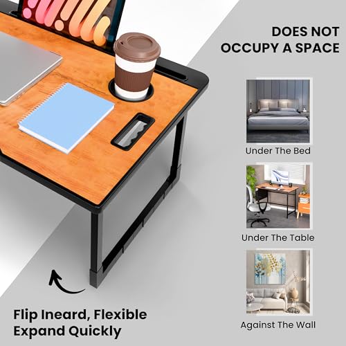 Image of Study Table Bed Table Premium Laptop Table /Foldable and Portable Wooden /Writing Desk for Office /Home /School (CTD Wood)