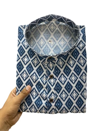 Image of FOXDX Men's Traditional Cotton Floral Printed Only Kurta