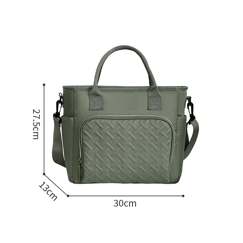 Image of Lunch Bag for Kids, Lunch Bag for Office Men, Women and Kids, Canvas Tiffin Bags for School, Picnic, Work, Carry Bag for Lunch Box and Water Bottle (Green Sling)