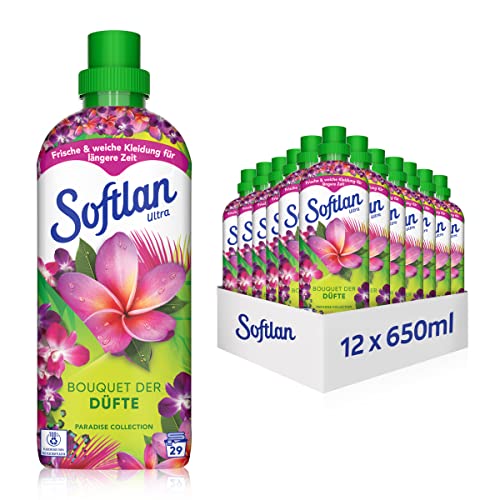 Softlan Ultra Weichspüler Bouquet der Düfte Paradise Collection 12x 650ml - langanhaltende frische, weiche Wäsche