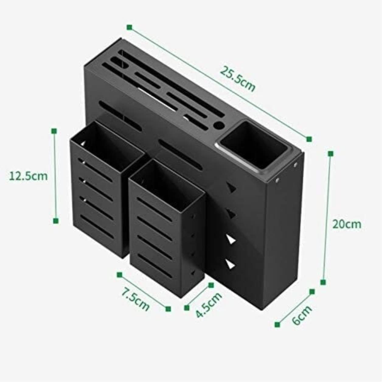 Messerblock Messerhalter Messerhalter Haushalt Hängendes Messerregal Küche Spezielles Messerregal Multifunktionaler Ständer Messerblock Ohne Messer (Color : Black, Size : 25.5 * 10.5 * 20cm)