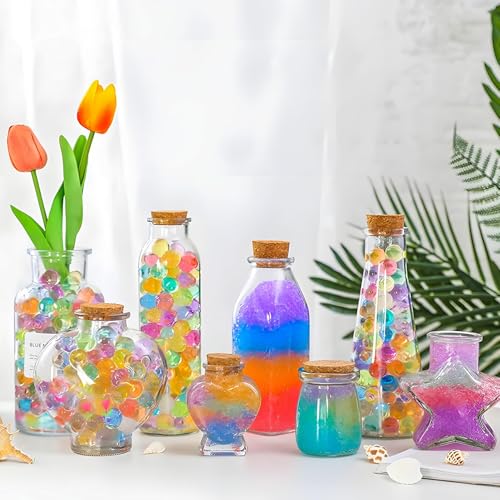 JunD Wasserperlen 50.000 Stück Bunte Perlen, Ungiftig und Biologisch Abbaubar, Wiederverwendbare Wasserperlen für Pflanzen, Vasenfüller und Dekoperlen für Heimwerker