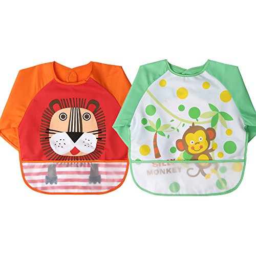 babylaza Babero impermeable para bebés naranja,baberos bebe babero bebe,Delantal Infantil Pintura para