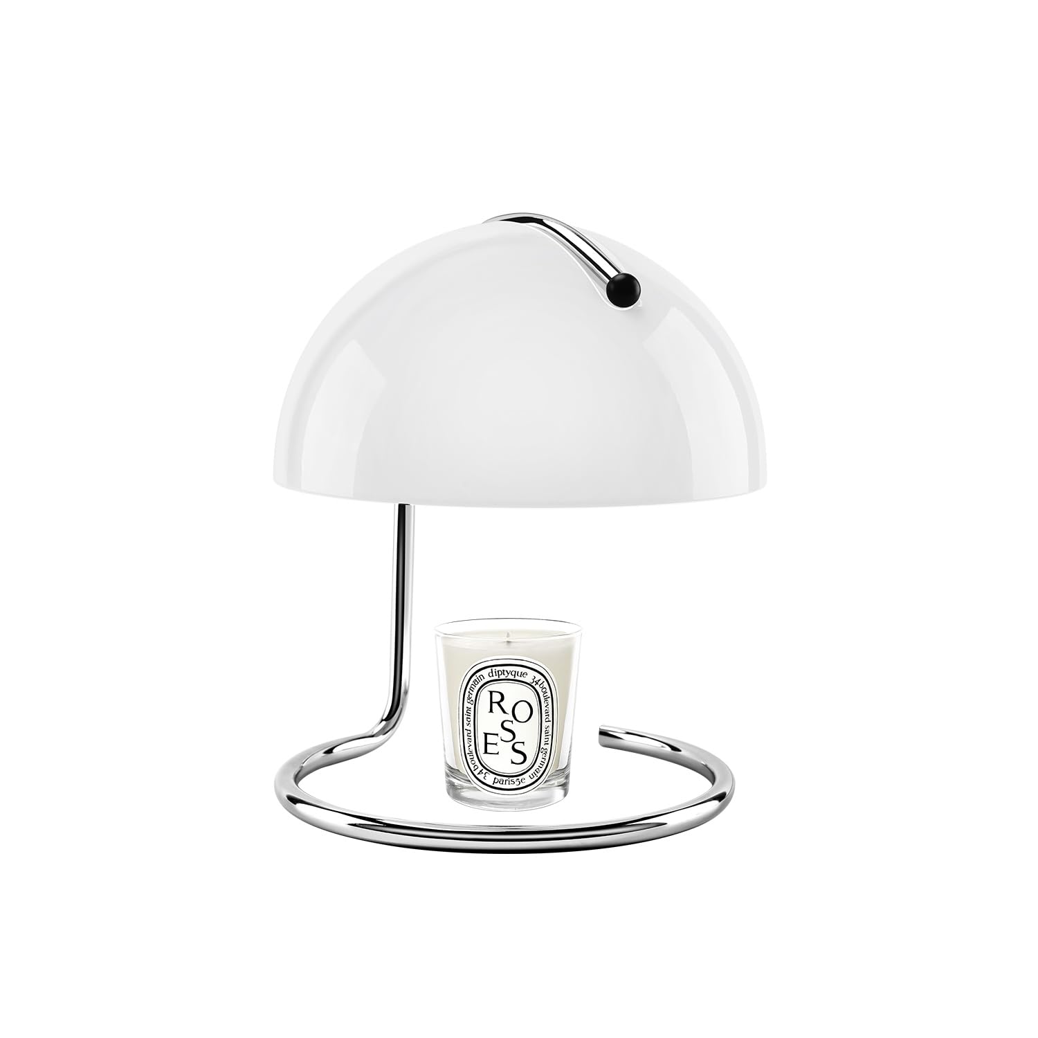 Huga Collective Curva candle warmer in milky white with curved design