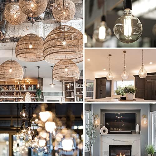 DoRight 10W G125 E27 LED Filament Spherical Light Bulbs Dimmable Natural White 4000K Vintage Retro Globe Decorative Lamp, Clear Glass Antique Edison Screw Lamp, Equivalent to 100W Halogen Bulb
